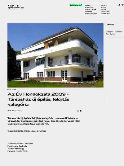 Év homlokzata 2009
